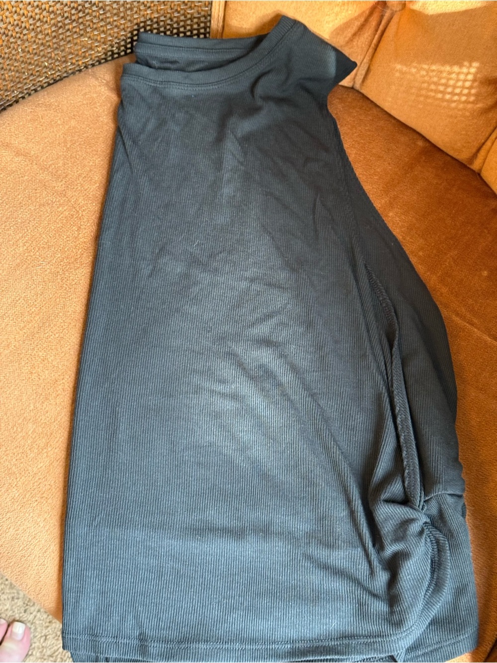 Classic Black Ribbed Sleeveless Women's Tank Top